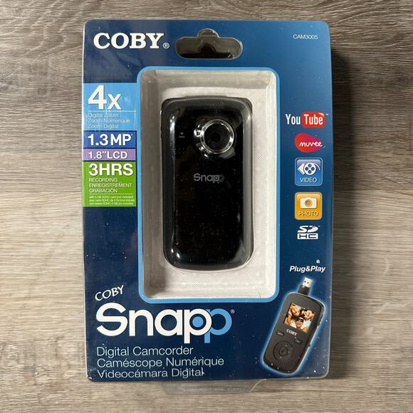 Coby Snapp Digital Camcorder CAM3005 new box, 1.3 MP, 1.8"LCD, 3 hrs, New in box - Picture 1 of 2